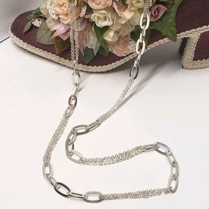 Unique Silver tone Chain Necklace